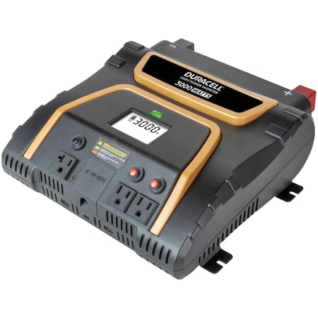 Duracell Power Inverter, Modified Sine Wave, 6,000 W Peak, 3,000 W Continuous, 3 Outlets DRINV3000